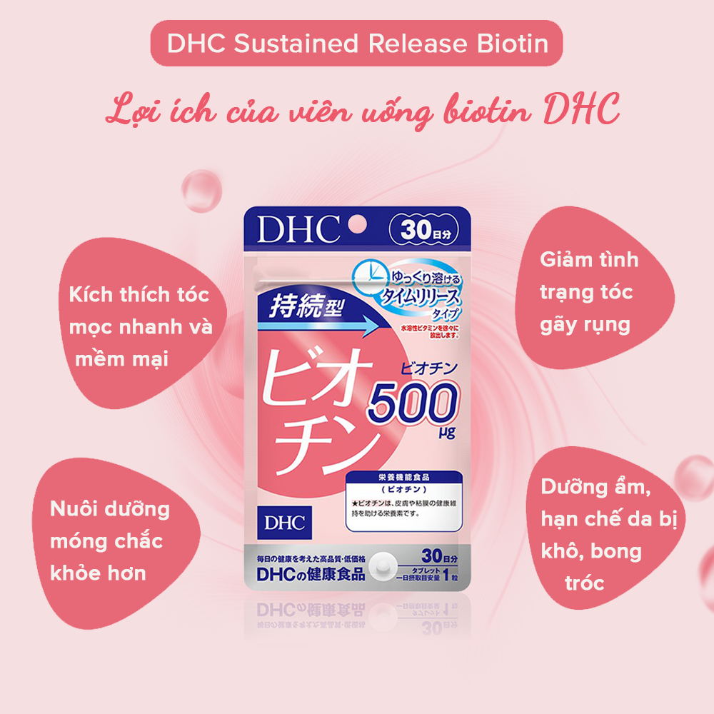 Viên uống Biotin hỗ trợ làm đẹp tóc và móng DHC Biotin (30 ngày)
